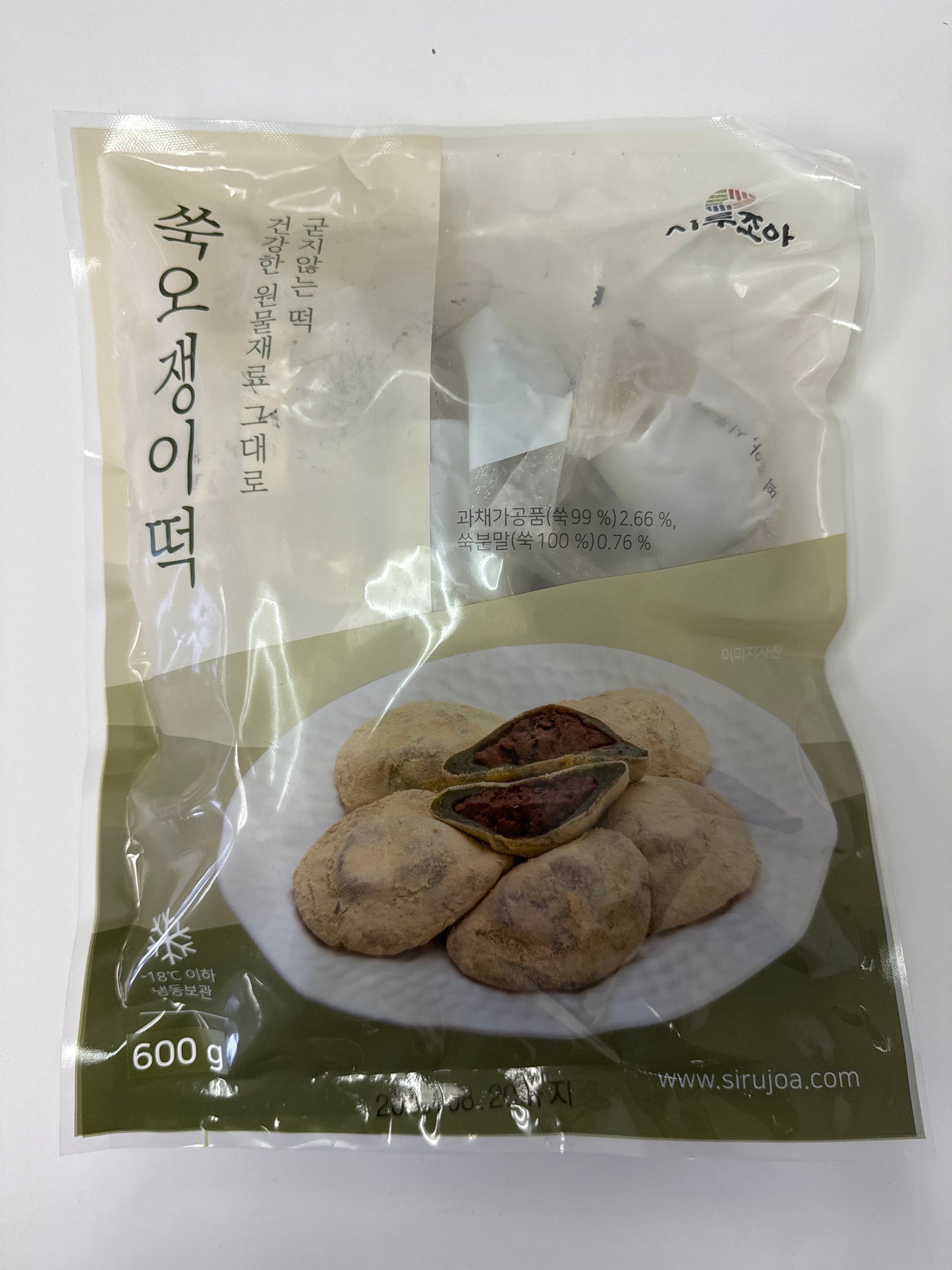 Sirujoa Unhardened Mugwort Cucumber Rice Cake 600g 10ea - 시루조아 굳지않는 쑥오쟁이떡 600g 10개입
