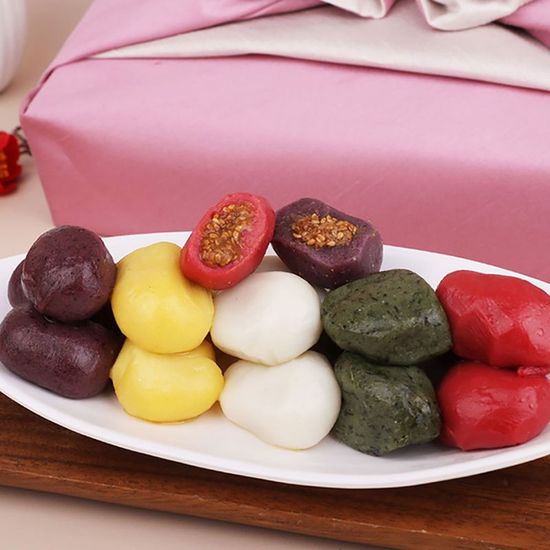 Unhardened 5-color glutinous rice songpyeon 750G - 굳지않는 5색 찹쌀 송편