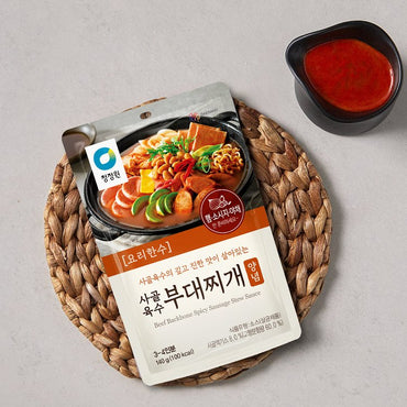 CJW One Recipe Budae Jjigae (Korean Army Stew) Base  3 to 4 servings 140g/청정원 요리한수 사골육수 부대찌개 양념 140g