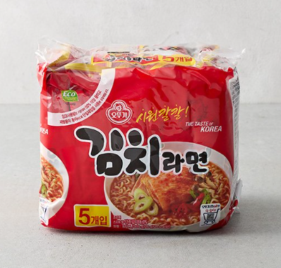 Ottogi Kimchi Noodle pack 120gx5ea/오뚜기 김치라면 멀티 120g*5