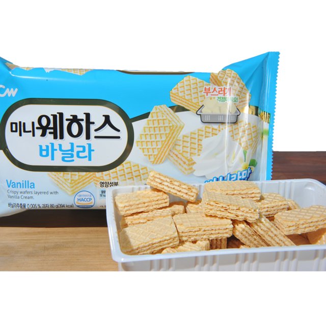 CW Mini Wafer (Strawberry/Vanilla) Flavor 80g 청우 미니웨하스 (딸기/바닐라)맛80g