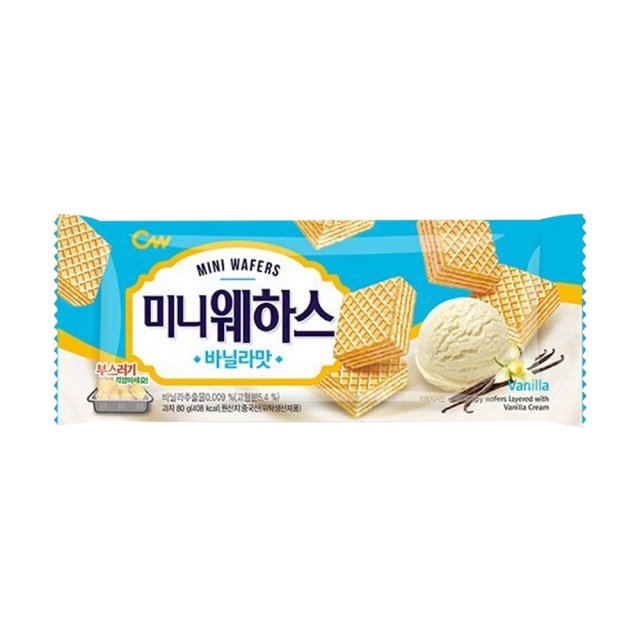 CW Mini Wafer (Strawberry/Vanilla) Flavor 80g 청우 미니웨하스 (딸기/바닐라)맛80g