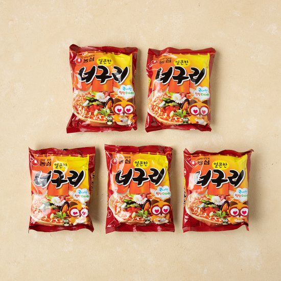Nongshim Neoguri Spicy Ramen pack 120gx5ea/농심 얼큰한 너구리 멀티 120g*5개입