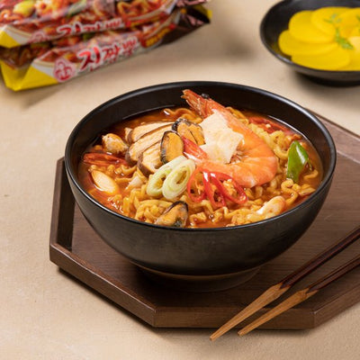 Ottogi Spicy Seafood Noodle Soup Noodle pack 130gx4/오뚜기 진짬뽕 멀티 130gx4개입