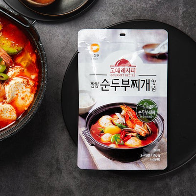 CJW Gourmet Recipe Jjamppong soon tofu sauce 140g/청정원 고메레시피 짬뽕순두부찌개양념140g