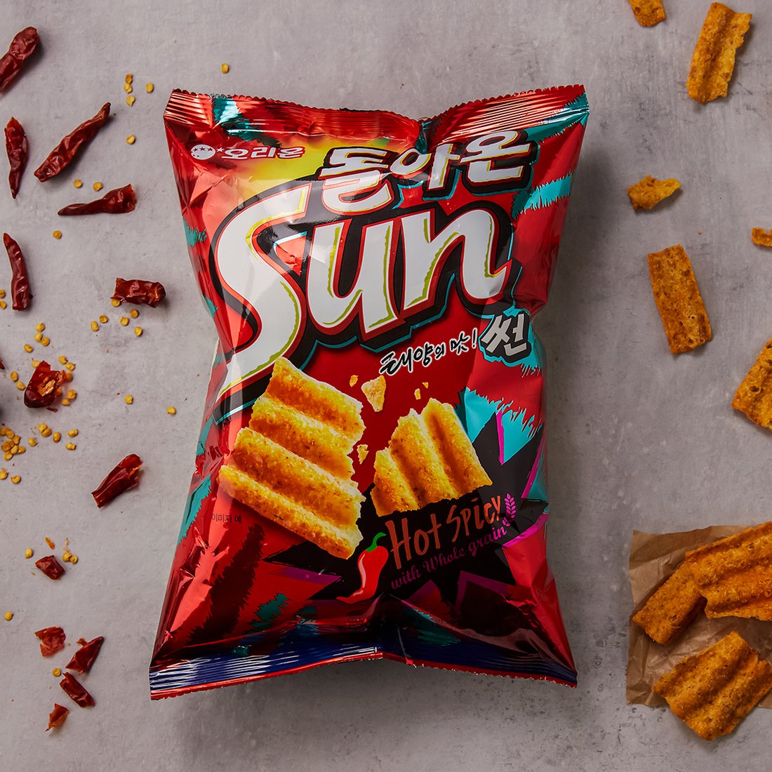 Orion The Taste of the Sun Ssun Chip Hot Spicy 80g/오리온 썬칩 핫 스파이시 맛 80g