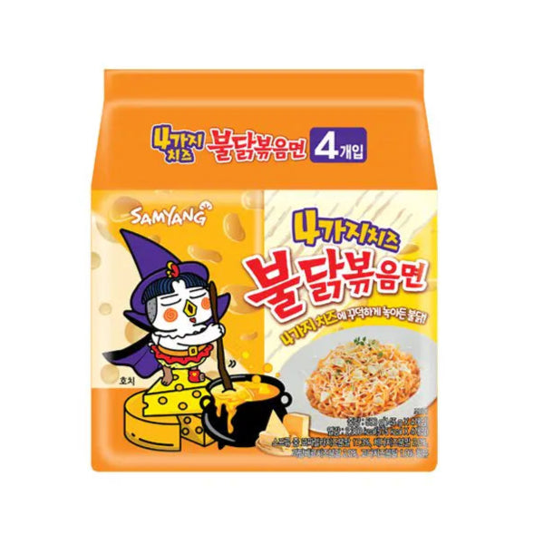 [Samyang] Quatro Cheese Buldak Hot Chicken Ramen Multi (145g x 4p) / 삼양 4가지치즈 불닭볶음면 (145g x 4p)