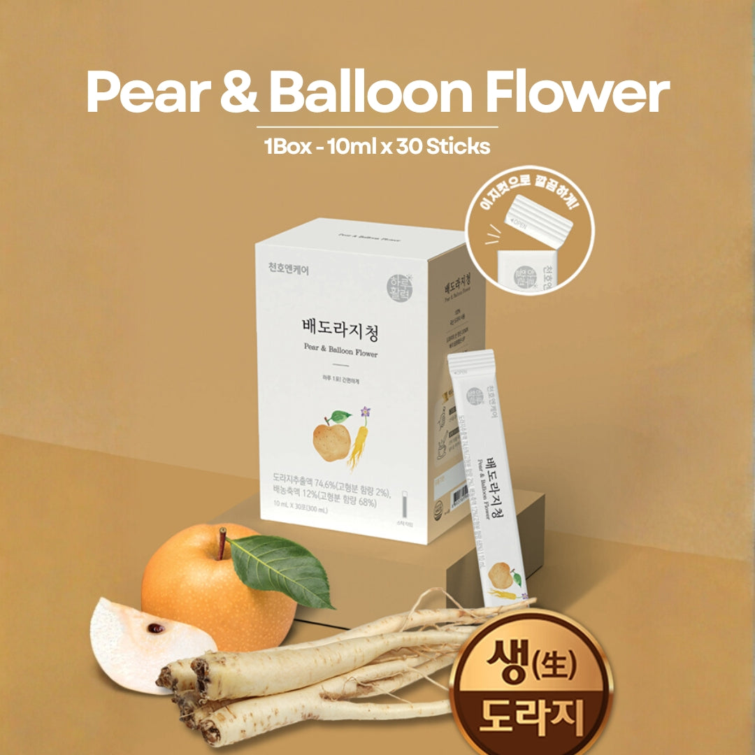 [CHUNHO N CARE] Pear & Balloon Flower Stick 1 Box (10ml * 30Sticks) / 천호엔케어 배도라지청 1박스(30포)