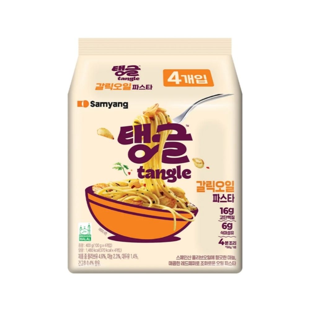 [Samyang] Tangle Garlic Oil Protein Pasta Multi (100g*4p) / 삼양 탱글 갈릭오일파스타 멀티 (100g*4p)