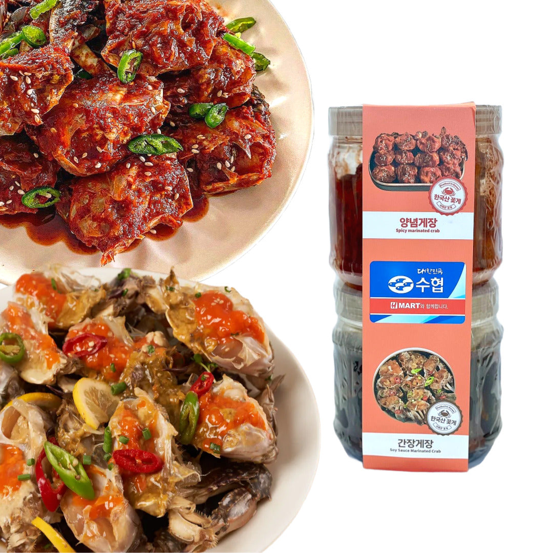 [Bongseonjang] Spicy marinated crab & Soy Sauce Marinated Crab Set 봉선장 양념게장&간장게장 세트1.3kg