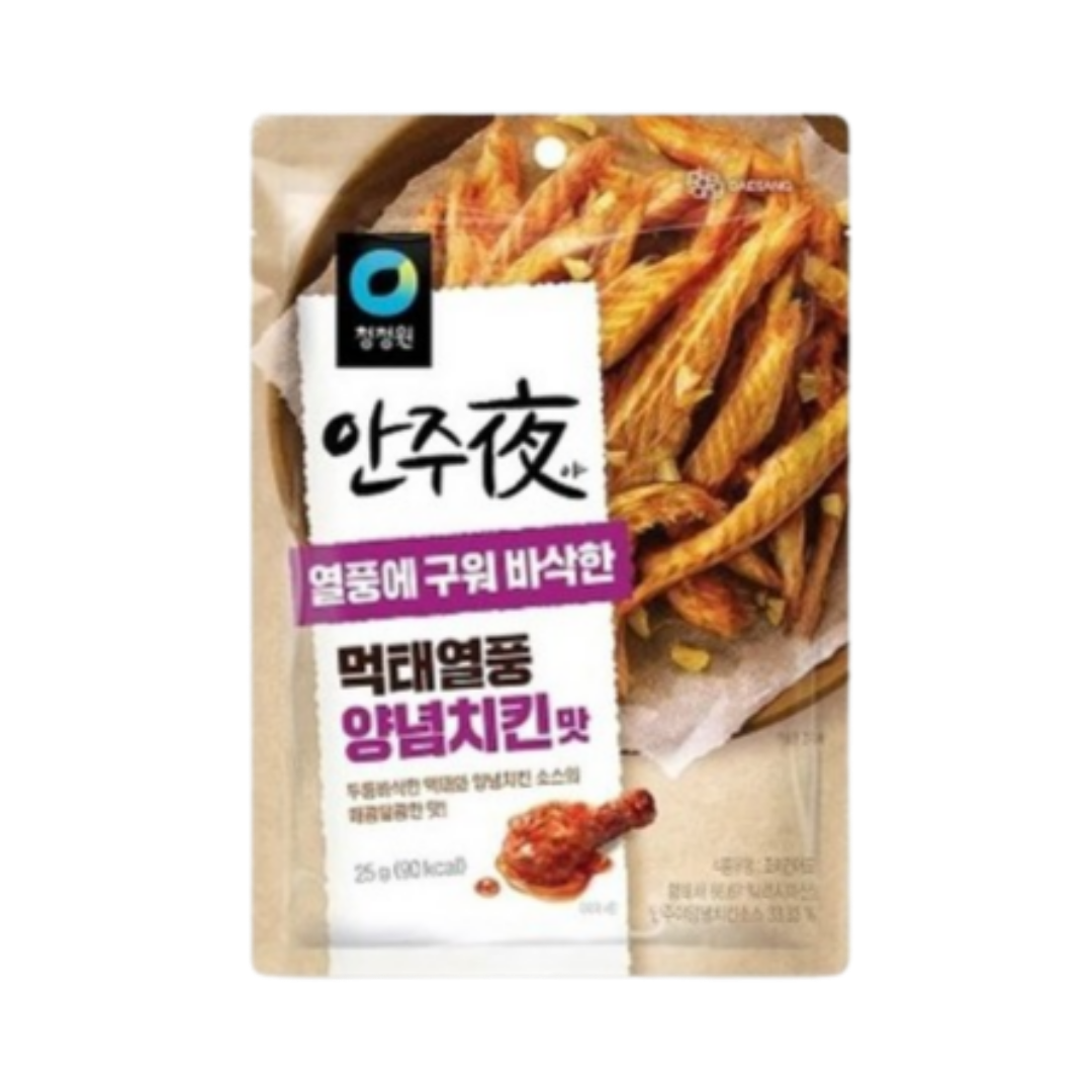 CJW - DRIED POLLACK SNACK(SEASONED CHICKEN)25G /청정원 안주夜 먹태열풍 양념치킨맛 25g