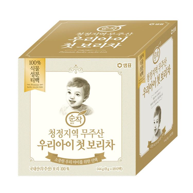 Sempio Clean Area Muju-grown Our Baby's First Barley Tea 144g(18 teabags)/샘표 순작 청정지역 무주산 우리 아이 첫 보리차 144g(18 티백))