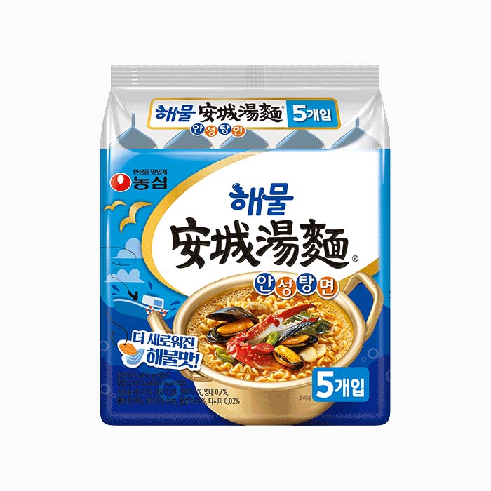 [Nongshim] Seafood Anseongtangmyeon 112gx5ea(1pack)/농심 해물 안성탕면 112gx5개입(1팩)