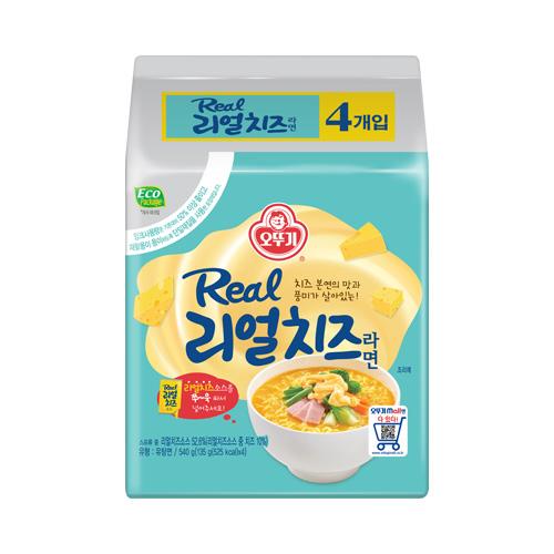 [OTOKI] Real Cheese Ramen Multi (135gx4) / 오뚜기 리얼치즈라면 멀티 (135gx4)