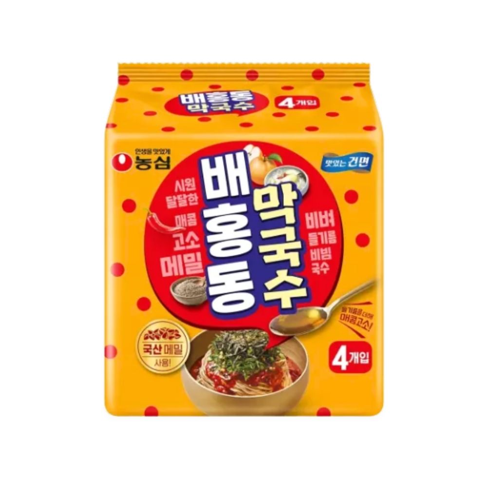 [Nongshim] Baehongdong Spicy Bibim Buckwheat Noodles (Makguksu) Multi (128gx4ea) / 농심 배홍동 막국수 멀티 (128gx4개입)