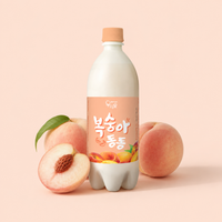 [Woorisul] Peach Makgeolli Rice Wine 750ml(Alc 5%) / 우리술 톡쏘는 복숭아 막걸리 750ml(Alc 5%)