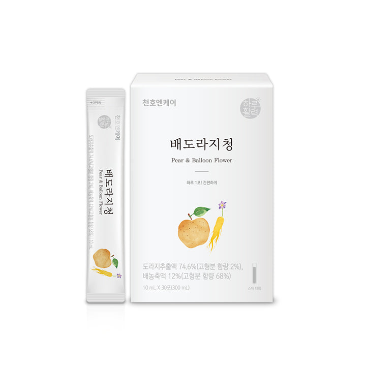 [CHUNHO N CARE] Pear & Balloon Flower Stick 1 Box (10ml * 30Sticks) / 천호엔케어 배도라지청 1박스(30포)