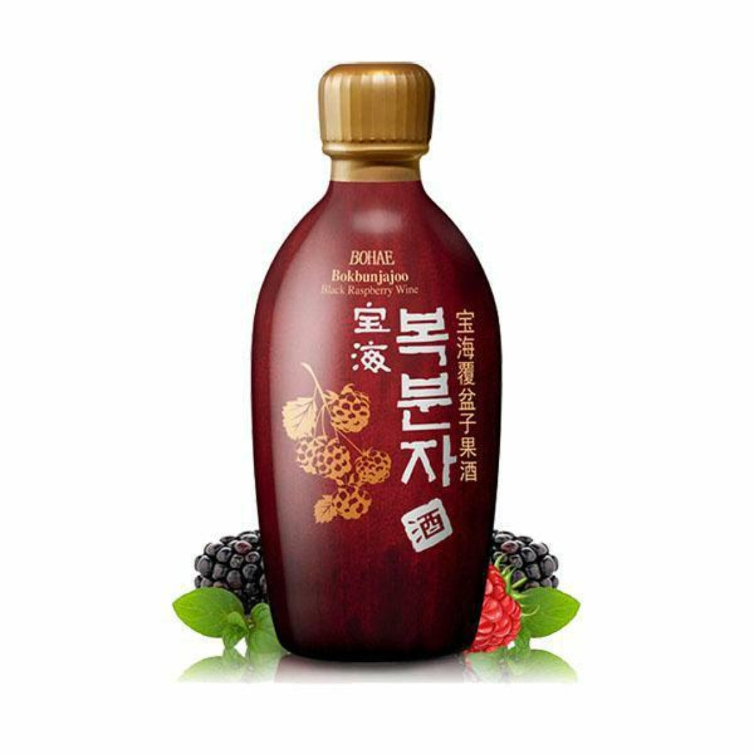 [Bohae] Bokbunja Black Raspberry Wine Korean Wine 375ml / 보해 복분자주 375ml