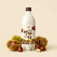[Woorisul] Chestnut Makgeolli Rice Wine 750ml(Alc 6%) / 우리술 톡쏘는 알밤동동 막걸리 750ml (Alc 6%)