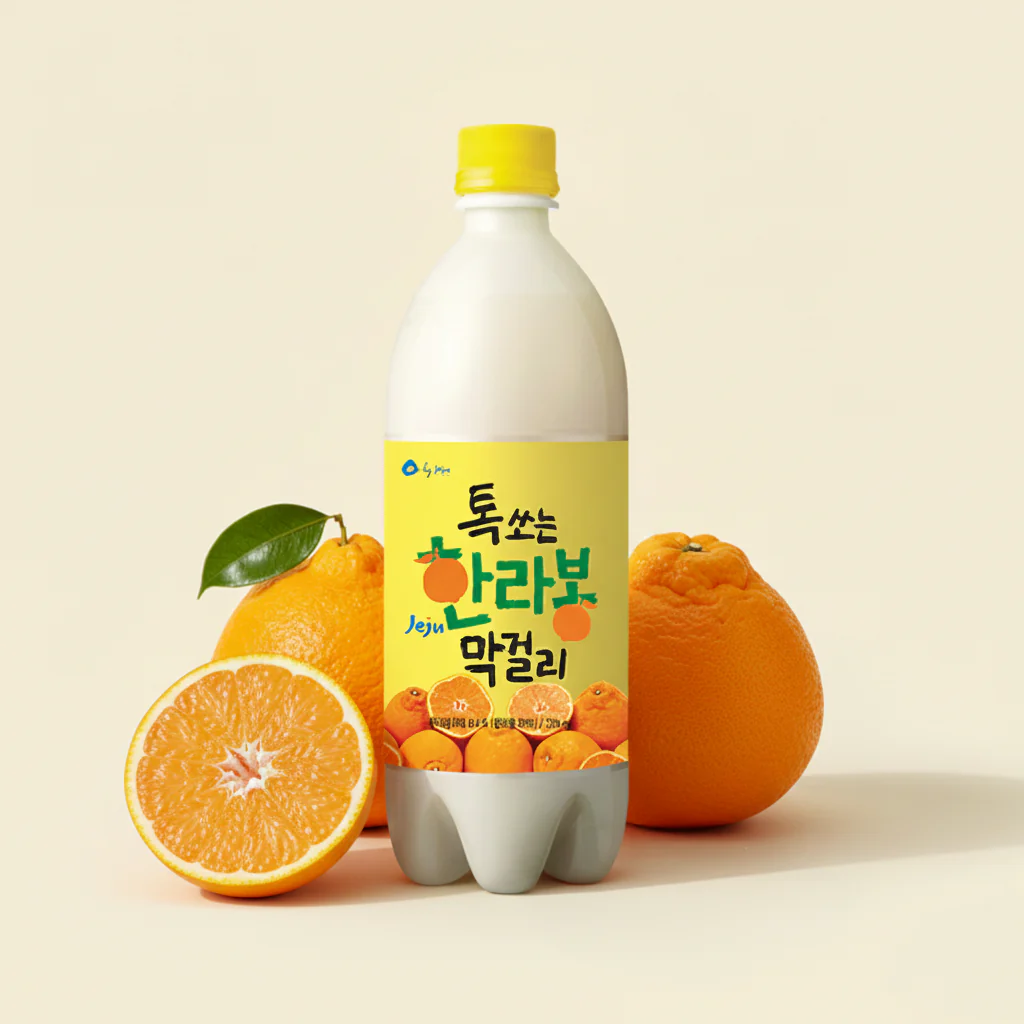 [Woorisul] Jeju Hallabong Makgeolli Rice Wine 750ml(Alc 6%) / 우리술 톡쏘는 한라봉 막걸리 750ml(Alc 6%)