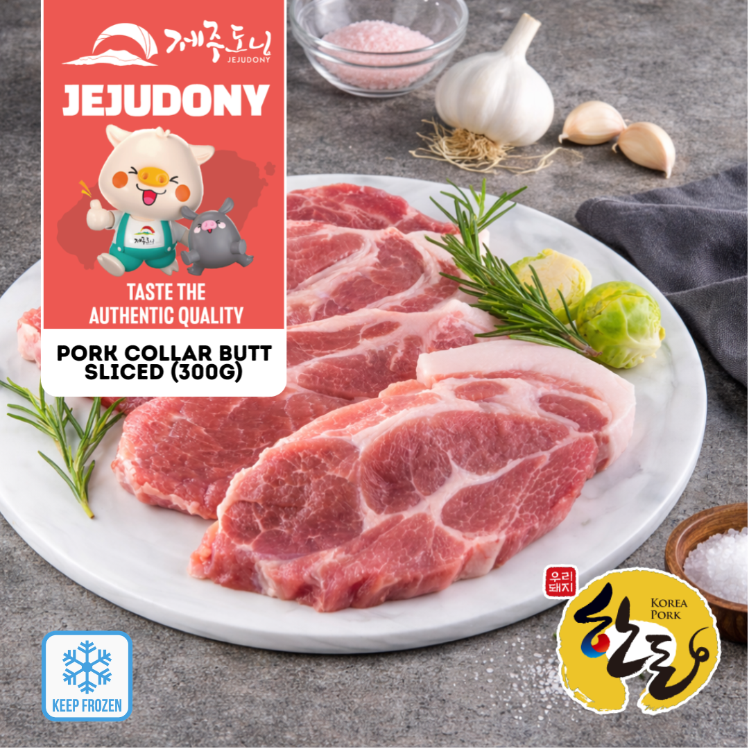 [JEJUDONY] Premium Jeju Pork Collar Butt Sliced Frozen 300g 프리미엄 제주돼지 냉동 목살 300g
