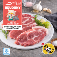 [JEJUDONY] Premium Jeju Pork Collar Butt Sliced Frozen 300g 프리미엄 제주돼지 냉동 목살 300g