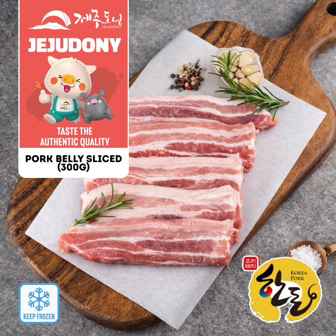 [JEJUDONY] Premium Jeju Pork Belly Sliced Frozen (For Grill) 300g 제주도니 제주돼지 냉동 삼겹살 (구이용) 300g