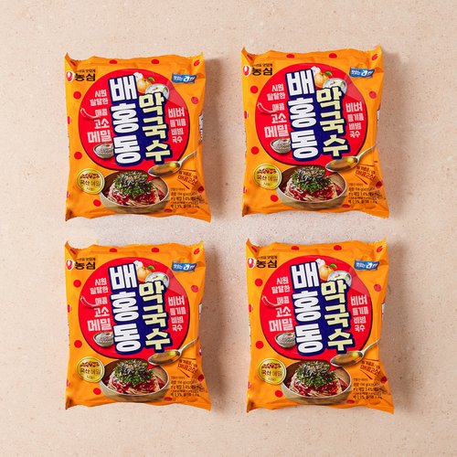 [Nongshim] Baehongdong Spicy Bibim Buckwheat Noodles (Makguksu) Multi (128gx4ea) / 농심 배홍동 막국수 멀티 (128gx4개입)