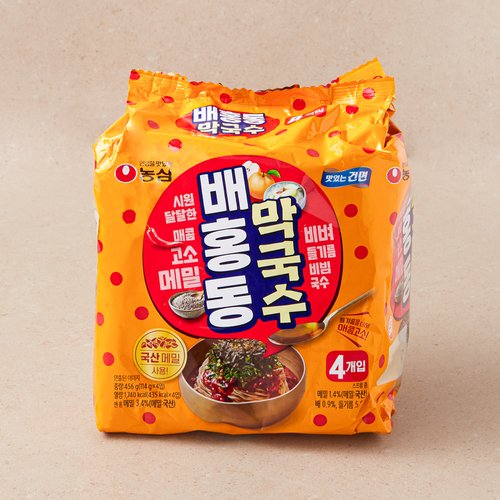 [Nongshim] Baehongdong Spicy Bibim Buckwheat Noodles (Makguksu) Multi (128gx4ea) / 농심 배홍동 막국수 멀티 (128gx4개입)
