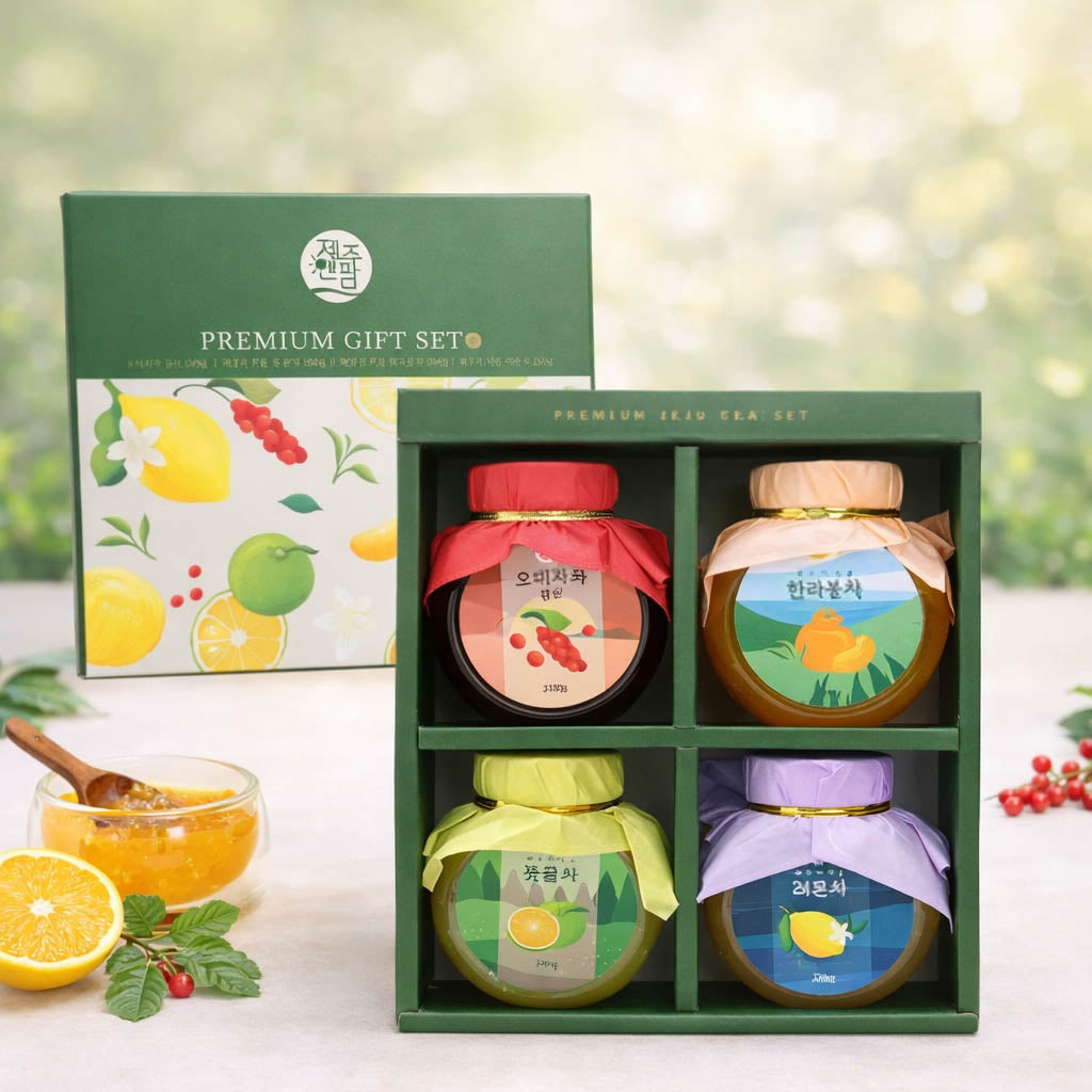 [JejuNfarm] Jeju Premium Tea Gift Set 4 types / 제주앤팜 프리미엄 기프트 차 4종 세트