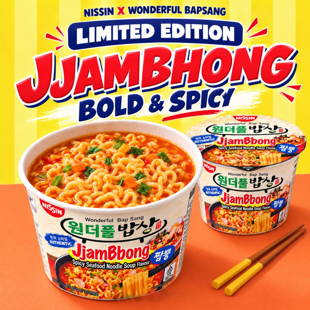 [Nissin] Wonderful Bapsang JjamBbong Big Cup 108g / Spicy Seafood Noodle Soup Ramen