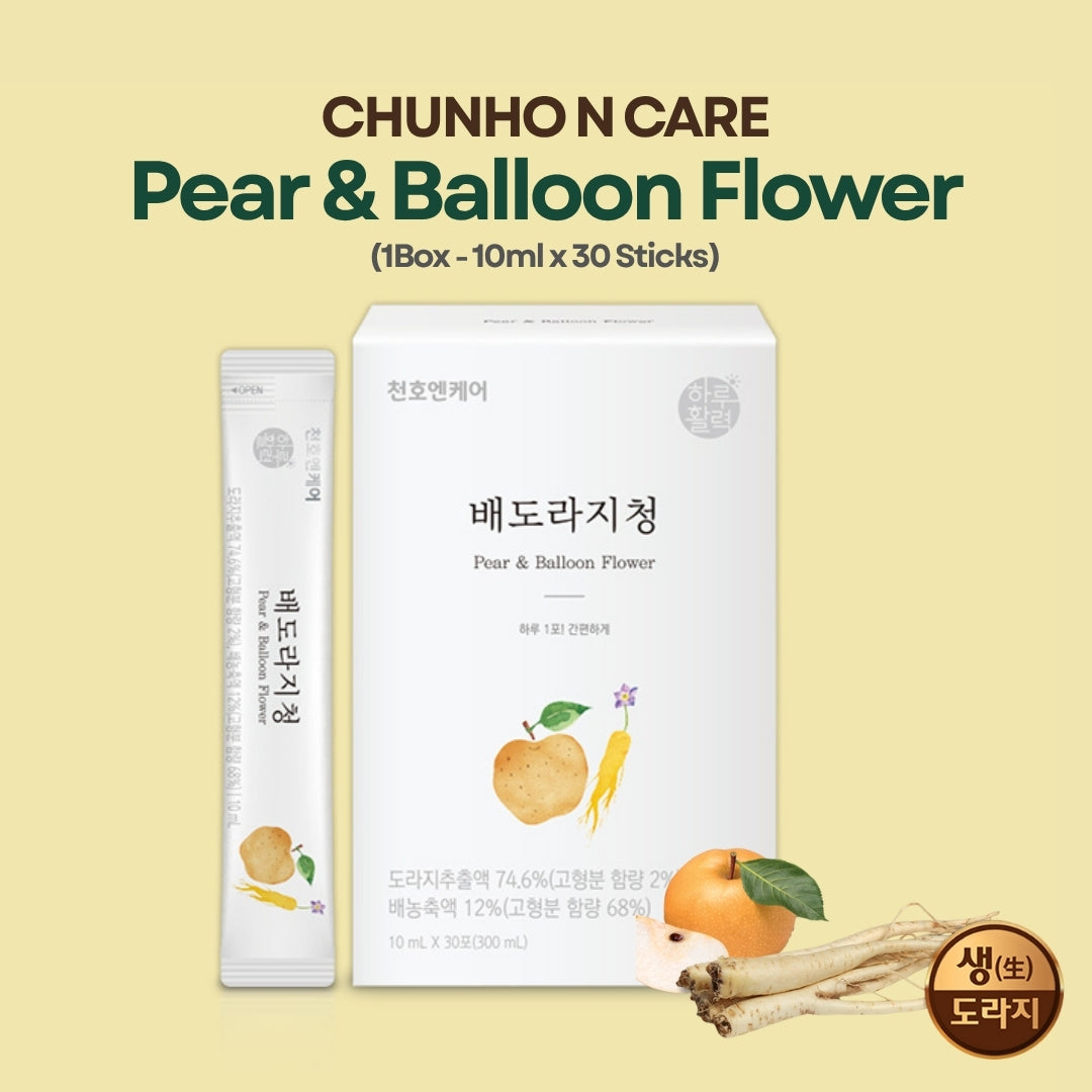 [CHUNHO N CARE] Pear & Balloon Flower Stick 1 Box (10ml * 30Sticks) / 천호엔케어 배도라지청 1박스(30포)