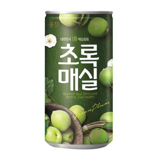 [Bundle of 2][Woongjin] Korea Green Plum Juice Chorok Maesil 180ml / 웅진 초록매실 캔 180ml