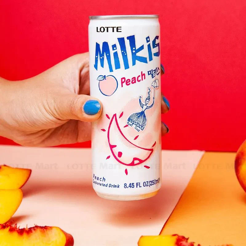 Lotte Chilsung Milkis Peach (can) 250ml/ 롯데 칠성 밀키스 복숭아 캔 250ml
