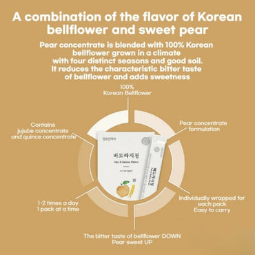 [CHUNHO N CARE] Pear & Balloon Flower Stick 1 Box (10ml * 30Sticks) / 천호엔케어 배도라지청 1박스(30포)