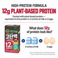 [Vegemil] High Protein Soy Milk (Plain/Black Bean) 190ml × 16 Packs  [베지밀] 고단백 두유 (플레인 / 검은콩) 190ml × 16팩