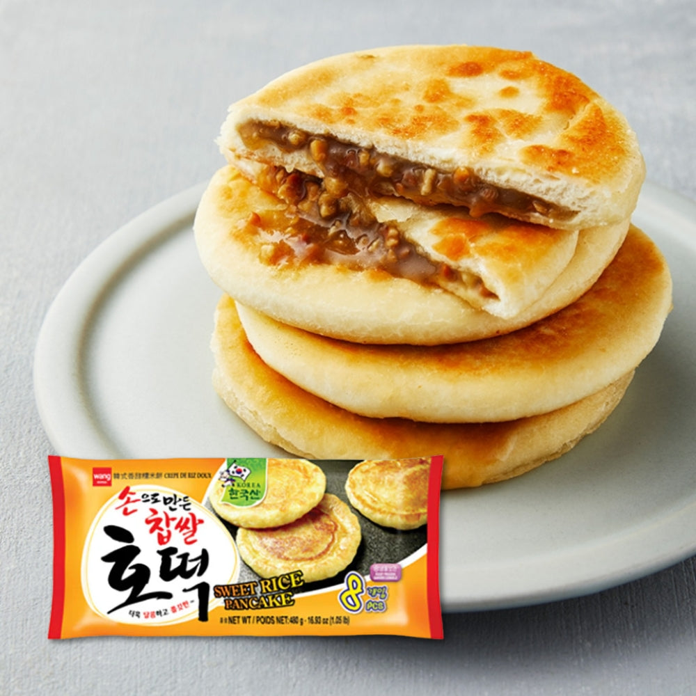 [Wang] Hand-made Sticky Rice Pancake Hotteok 180g (3 Pancakes) / 왕 손으로 만든 찹쌀 호떡 (3개입)