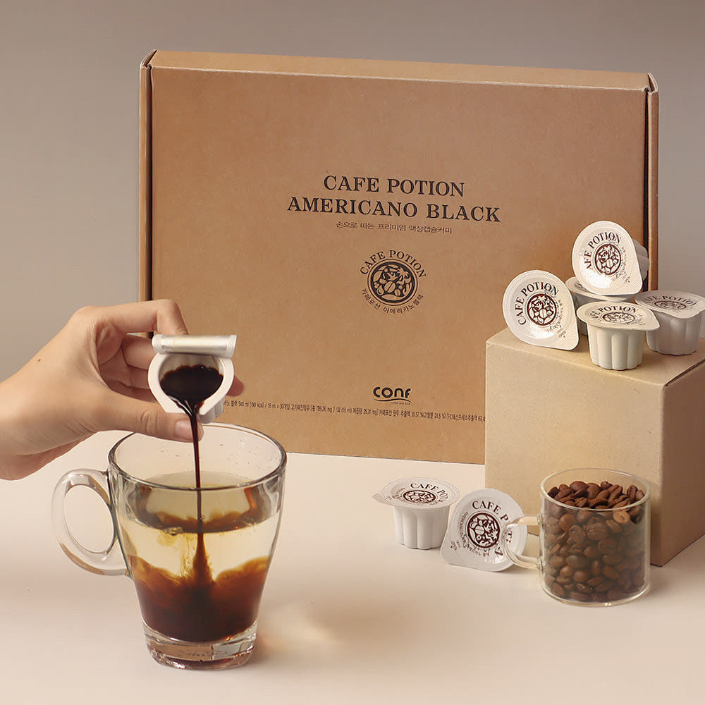 [K&F]Cafe Portion Americano Black Liquid Coffee Capsules 18ml (30pcs) 코엔에프 카페포션 아메리카노 블랙 액상캡슐 포션커피 18ml (30개)