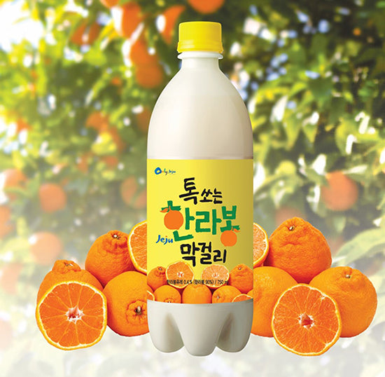 [Woorisul] Jeju Hallabong Makgeolli Rice Wine 750ml(Alc 6%) / 우리술 톡쏘는 한라봉 막걸리 750ml(Alc 6%)