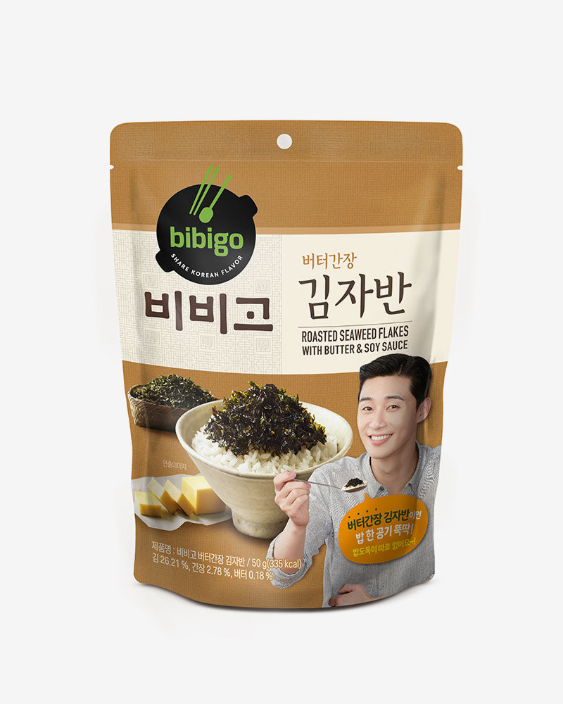 CJ Bibigo Roasted & Seasoned Seaweed – Buttered Soy Sauce Flavour  50g/Cj 비비고 버터간장 김자반 50g