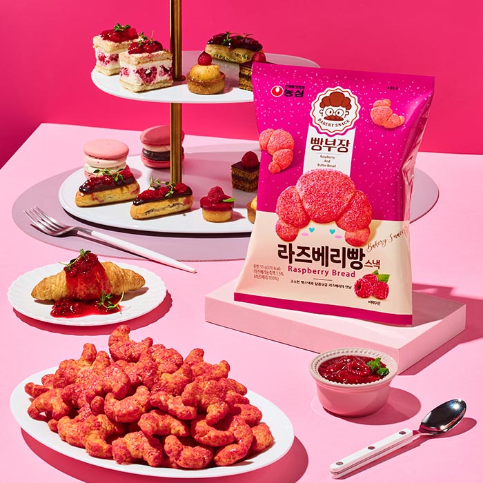 Nongshim Salted Raspberry Bread Snack 55g/농심 빵부장 라즈베리 55g