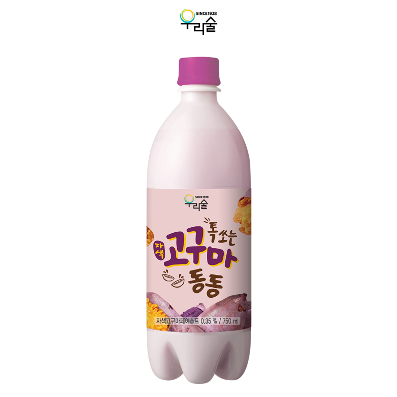 Woorisul Sweet Potato Makgeolli Rice Wine 750ml(Alc 6%)/우리술 톡쏘는 고구마 동동 막걸리750ml(Alc 6%)