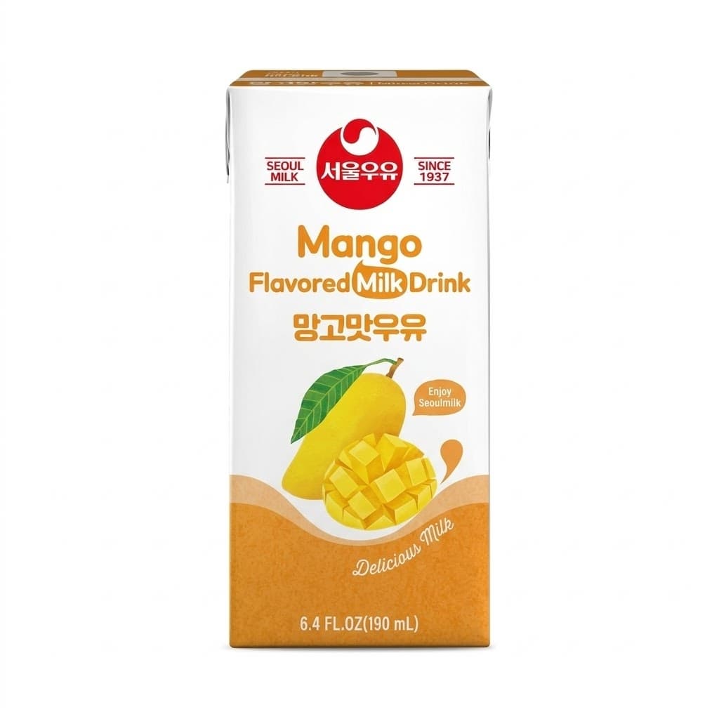 [Seoul Milk] Sterilized Milk Mango Flavored 190ml*6Packs / 서울우유 망고맛 190ml*6개