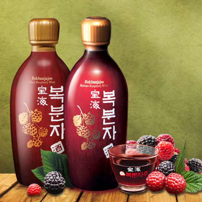 [Bohae] Bokbunja Black Raspberry Wine Korean Wine 375ml / 보해 복분자주 375ml