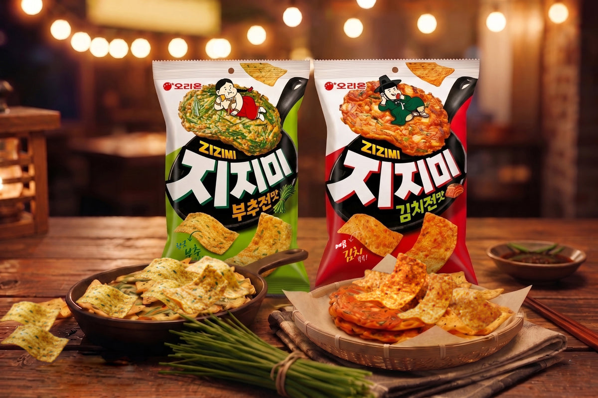 [Bundle][Orion]JIjimi Pancake Snack ( Chives/Kimchi) 58g 오리온 지지미 김치전/부추전 스낵 58g