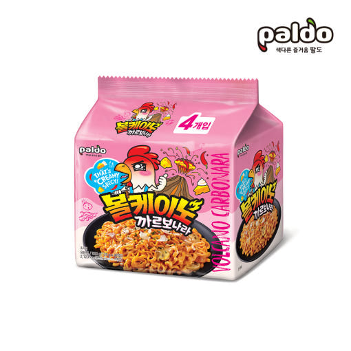 [Paldo]Volcano Carbonara Noodle Multi 105gx4pack 팔도 까르보나라 멀티 105gx4팩