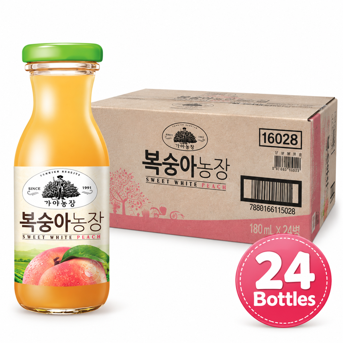 [Woongjin] Gaya Farm Juice 180ml (Tomato / Carrot / Peach / Pear/Pomegranate) 웅진 가야농장 주스 180ml
