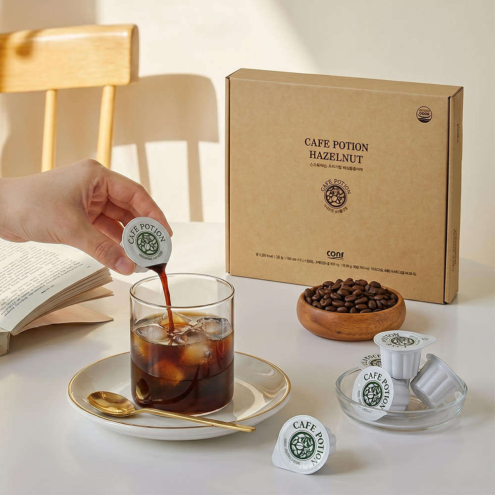 [KONF]Cafe Portion Americano Hazelnut Liquid Coffee Capsules 20ml (30pcs) 코엔에프 카페포션 아메리카노 헤이즐넛 액상캡슐커피 20ml (30개)