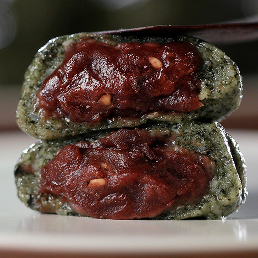 [Sirujoa] Unhardened Ramie Leaf Red Bean Pounded Rice Cake (10pcs,500g) / 시루조아 모시팥 절구떡 10개입 500g