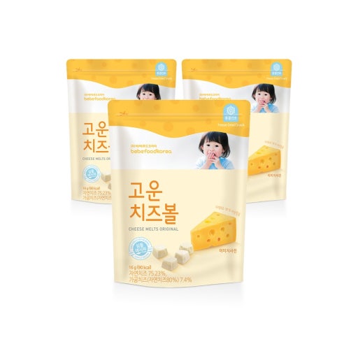[Bebefood Korea] Soft Cheese Snack Ball 16g 베베푸드코리아 고운 치즈볼 16g